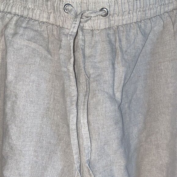 linen Women 5" Inseam Drawstring Short 3x New Tan Khaki Pull On comfort - Picture 2 of 9